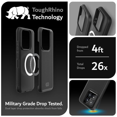 Image of TUDIA MergeGrip Designed for Xiaomi 14 5G Back Cover (2024), [Magsafe Compatible] Military Grade Dual Layer Shockproof Slim Tough Heavy Duty Protection - Matte Black