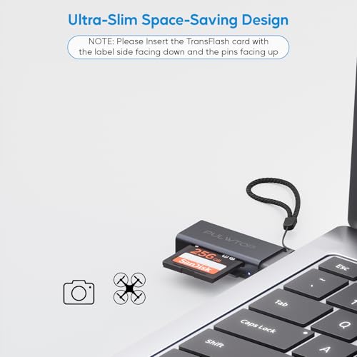 Image of SD Card Reader, High-Speed USB C to Micro SD Card Adapter USB 3.0 Dual Slots, Memory Card Reader for SD /Micro SD /SDHC /SDXC /MMC, Compatible with MacBook Pro /Air, Chromebook, Android (48G)