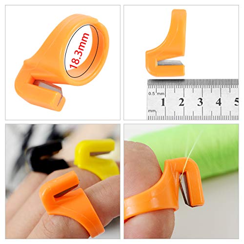 iSuperb 6 pcs Sewing Thread Cutter Ring Line Finger Cutting Tool for Yarn, Fishing Line