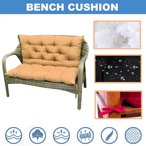 Almohadilla impermeable OutdoorBench Cush con respaldo suave lavable para columpio de terraza 3