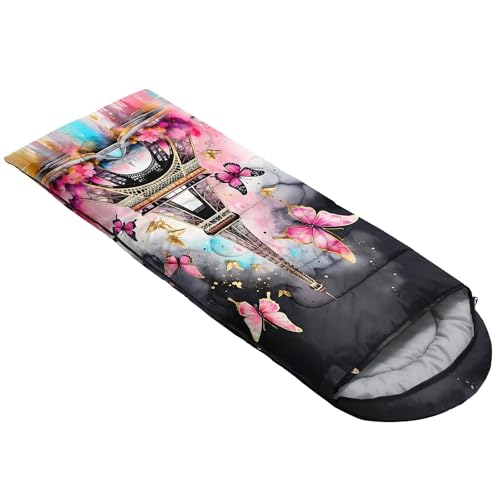 Image of QOOMO Ball Flower Camping Sleeping Bags,3 Season Warm & Cool Weather,Lightweight,Waterproof Sleeping Bags for Adults & Kids,Traveling,and Outdoors,Camping Gear Equipment