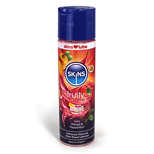 Image of Skins Mango & Passionfruit Flavoured Lube with ReAquav8 Technology - Water Based lube with Mango & Passionfruit Flavour - 4Oz