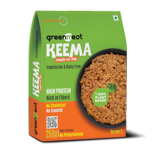 Image of Greenmeat Keema | Ready to Eat | 100% Plant Based & Vegetarian | Protein & Fibre Rich | Low Fat & Zero Cholesterol | No Preservatives | Pack of 1 (250g)