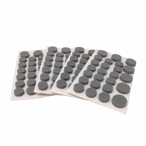 SoftTouch Assorted Round Self-Stick Noise Dampening Foam Cabinet Bumpers, 100 Pack, Gray, 100 Piece