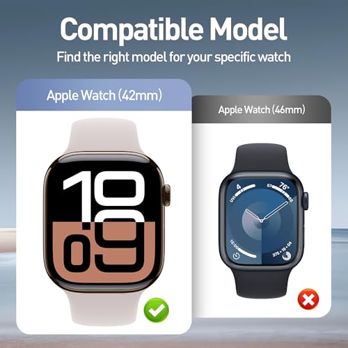 Coque de protection d'écran pour Apple Watch Series 10 42mm en verre trempé