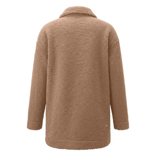 Womens Sherpa Fleece Jacket Long Sleeve Button Down Coats with Pockets - image 6