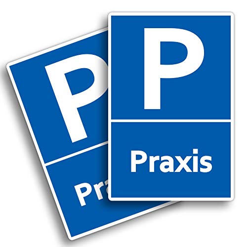 2 Stück Praxis Schild 20 x 30 cm aus stabiler PVC Hartschaumplatte 3mm Parkplatz nur für die Praxis mit UV-Schutz von STROBO