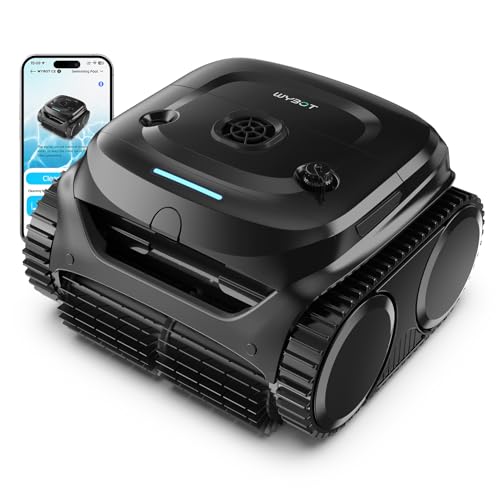 WYBOT C2 Cordless Robotic Pool Cleaner, Pool Vacuum Robot for Inground with Dual Filters, Lasts 180 Mins, Wall & Waterline Cleaning, Smart Weekly Timer, App Support, OTA Upgraded (Dark Black)