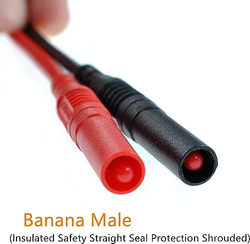 Image of 1 Pair Meter Test Lead Extension Male to Female Connector 4mm Banana Plug to Jack Heavy Duty Silicone Wires Multimeter Leads Probes Adapter 14AWG 1.5M /59