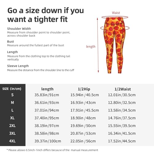 Mallas deportivas de pizza para mujer pantalones de gimnasio de cintura alta 5