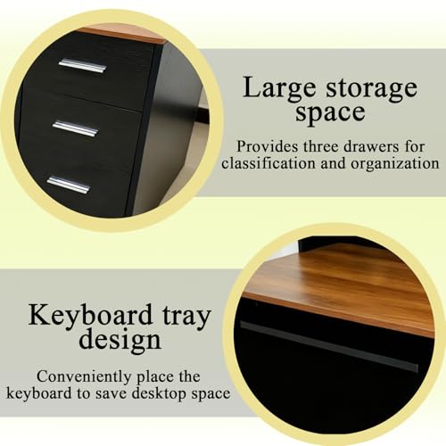 image for Horseo Modern Reception Desk，Front Reception Counter Table with Thre