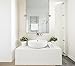 Hamilton Hills 24 x 36-Inch Frameless Pivot Mirror - Adjustable Rectangular Pivoting Vanity Mirror Tilted, Wall-Mounted with Chrome Silver Brackets for Modern Kitchen and Living Rooms