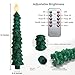 Lezonic 6Pcs Flameless Christmas Tree Candles with Remote Timer, LED Taper Candles Battery Operated Flickering Flame, 10 Inches Green Real Wax Window Candlesticks for New Year Xmas Decorations