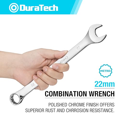 DURATECH 22mm Combination Wrench, Metric, CR-V Constructed with Mirror Polish, 12-Point, 15-Degree Offset by DURATECH - Image 4