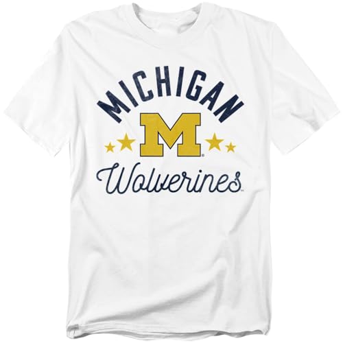 LOGOVISION University of Michigan Mascot Unisex Adult T Shirt White Large