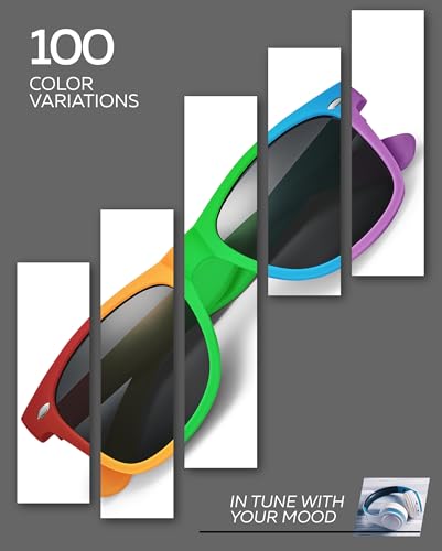 Image of Retro Rewind Polarized Sunglasses for Women Men - UV400 Classic Square Vintage Shades Trendy Unisex Sun Glasses