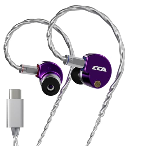 Image of CCA Phoenix in-Ear Monitor Headphones - Dual-Magnet Dynamic Driver IEM with HiFi Clear Sound & Deep Bass, Full-Metal Professional Gaming Earbuds for Musicians, Singers, and Audiophiles(USB C Plug)