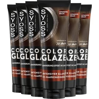 Syoss Color Glaze Glossing Intensives Braun (6x 130 ml), Haar Glossing für intensiven Glanz ohne das Haar zu schädigen, intensiviert die Naturhaarfarbe & frischt coloriertes Haar auf