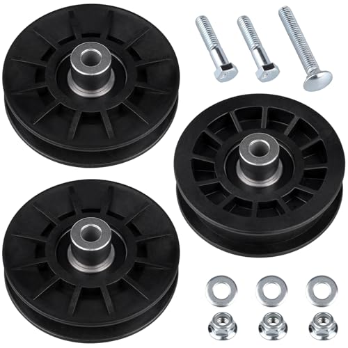 532194326 V-Groove Idler Pulley and 532194327 Flat Idler Pulley Kit Replaces Husqvarna 194327,194326,280-6630,280-6590,705080,13179,705079,for Husqvarna Lawn Mowers/Tractors