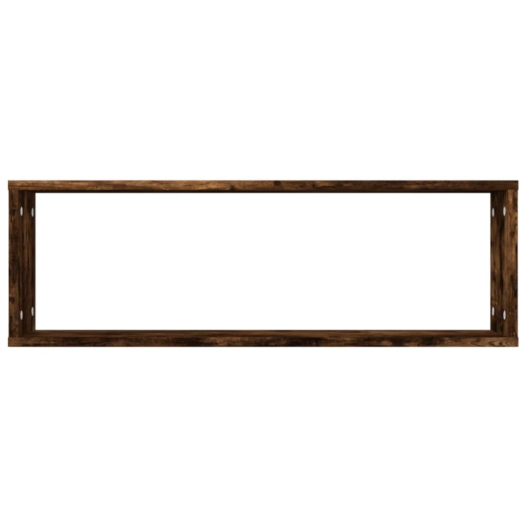 4 scaffali da parete in legno di rovere affumicato, 80 x 15 x 26,5 cm, mensole sospese da parete per soggiorno, camera da letto, cucina, ufficio, ordine e presentazione decorativa