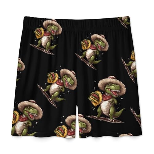 Tacoes Dinosaur Mens Pajama Shorts Sleep Lounge Shorts Pj Bottoms with Pockets4