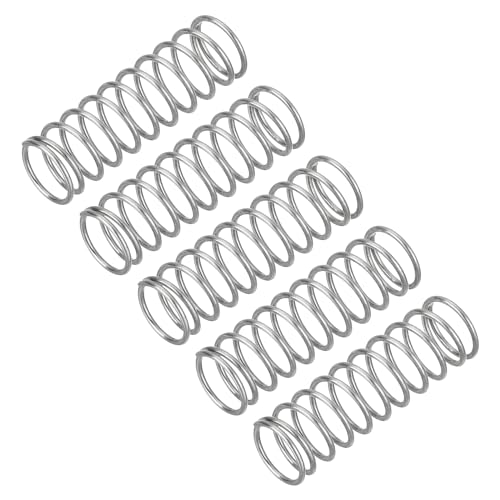 QUARKZMAN 5 Stück Druckfeder, 0.8 x 9 x 35 mm Druckfedern Feder Federn Zugfeder Zugfedern Spring Spiralfeder Spiralfedern Sprungfeder Stahlfeder 304 Edelstahl, Silber