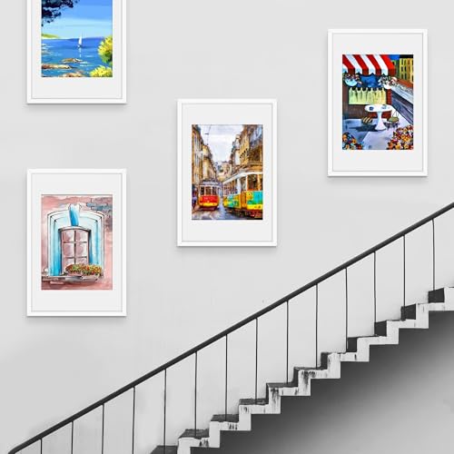 Picrit 22.375x34 Picture Frame 3 Pack, White Poster Frame, Display Poster 18 x 24 with Mat or 22.375 x 34 without Mat for Horizontal or Vertical Wall Mounting