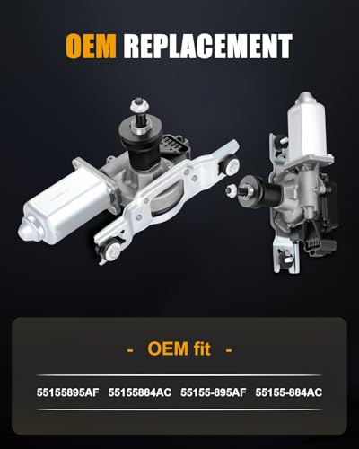 Image of ROADFAR Rear Windshield Wiper Motor Fit for Jeep for Liberty 2002-2007 | Fit For Jeep For Grand Cherokee 1999-2004|For Jeep For Liberty 2002-2007|Replace 55155895AF|55155884AC|55155-884AC|5 Pins