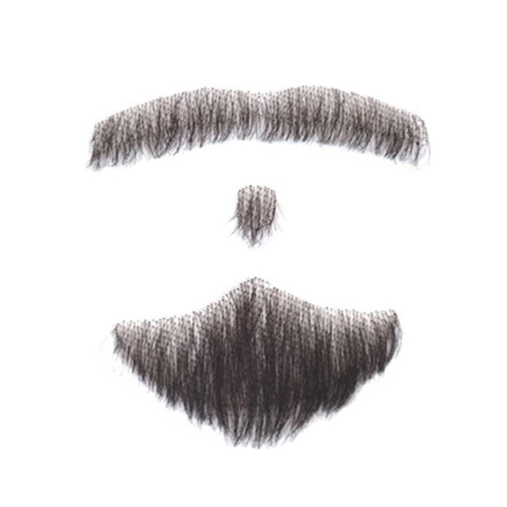 Remeehi Naturale Nero Barba Dei Capelli Umani Del Merletto Fatti A Mano Baffi Del Viso Costume