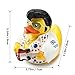 ChuangJie Elvis Duck Figurine, White Jumpsuit Design with Rhinestones, Decorative Collectible, 3.14 x 3.14 x 2.75 inches