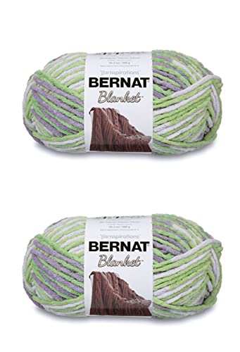 Image of Bernat Blanket Lilac Leaf Yarn - 2 Pack of 300g /10.5oz - Polyester - 6 Super Bulky - 220 Yards - Knitting /Crochet