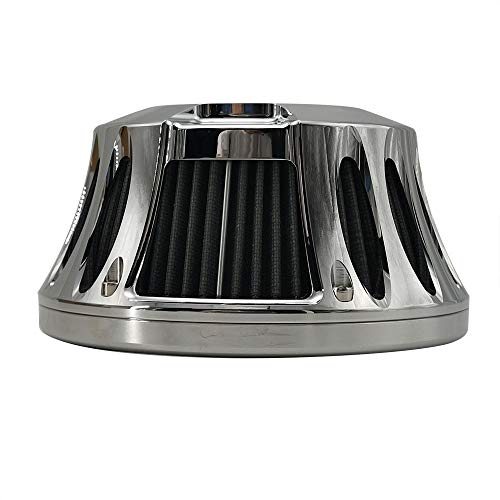 Air Cleaner Harley Filter Motorcycle Intake Cnc Cut Kit Chrome For Models Dyna 2000 - 2017 Softail 2000 - 2015 Touring 2000 - 2007 (Chrome, Fitment - B) #TOP4