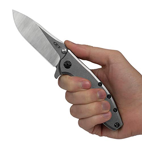 Zero Tolerance Hinderer Pocketknife; 3.5-Inch CPM 20CV Steel Blade, KVT Ball-Bearing Opening System, Flipper, Reversible Deep Carry Clip, Titanium Handle, Made in USA (0562TI), Grey - Image 9