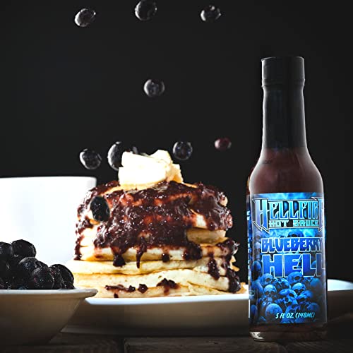 Hellfire Blueberry Hell Hot Sauce With Carolina Reaper Peppers, Gourmet, Award-Winning Fruit-Based Hot Sauce, 5 Oz. #TOP4