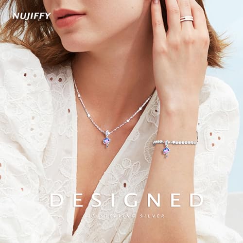 925 Sterling Silver Charms Beads for Bracelets Necklaces, Boho Dream Catcher Star Moon Shell Cat Butterfly Heart Airplane Pendant, Blue Purple Colorful Cute Jewelry Birthday Gift for Women Men4