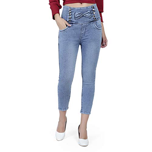Image of PARIS HAMILTON Women's High Waist Slim fit Stylish Denim Stretchable Jeans