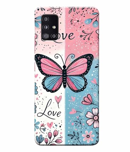 Image of Printed Hard Back Case Cover & Compatible for Samsung Galaxy A71 | Butterfly Painting Art (Multicolor) - D1203