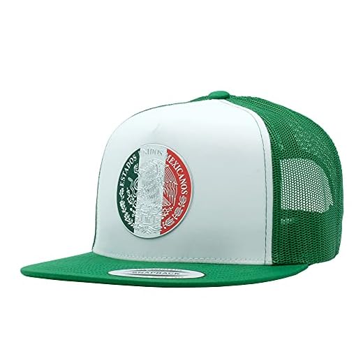 The Pride Mexican Flag Hat Men Women Glossy Detailed Custom Shield Patch Baseball Hats Mexican Eagle (GN-Flag-Chrome)
