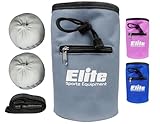 Elite Sportz Equipment Rock Climbing Chalk Bag and 2 x Chalk Balls - No Leak Drawstring Bag and Secure Zip Pocket