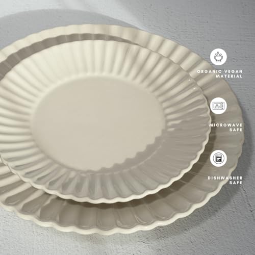 Image of 16 Piece Dinnerware Set Aruba (Sun Washed Lemon) Plates, Bowls, and Mugs Set for 4