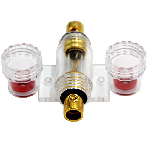 Zookoto Audio 80 Amp Inline Agu Fuse Holder 80Amp, Fuse Block 80A Fits 4/8/10 Gauge Wire With Two Tube Fuse 80Amp #TOP1