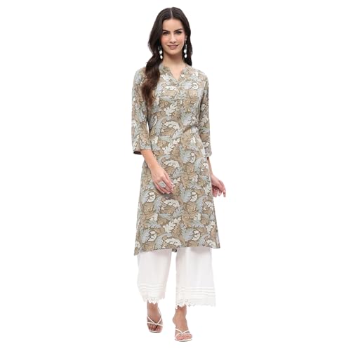 Image of Rangriti Women's Rayon Printed Straight Kurtas