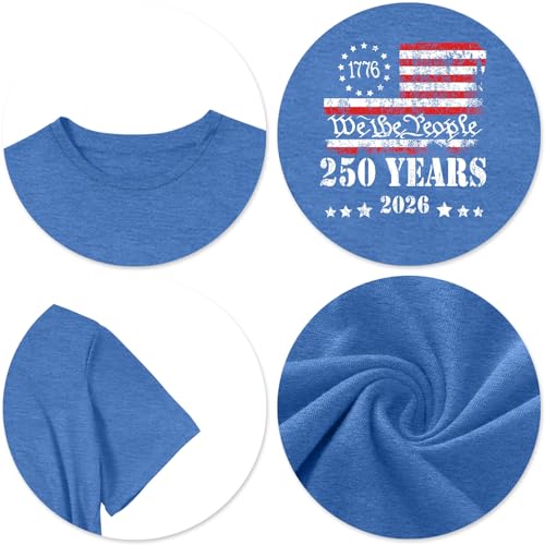 Image of CAZYCHILD Kids 250 Anniversary USA Shirts 250 Year American Flag Tshirt Boys and Girls Happy 250th Tee 4th of July Tops