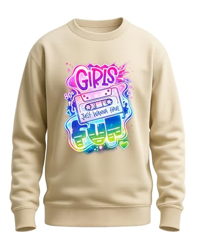 Pull 80s cassette rétro pop art look de fête cadeau vêtement femme XL