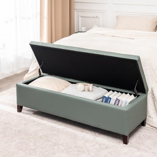 Image of Ottoman with Storage 51 Inch End of Bed Storage Bench