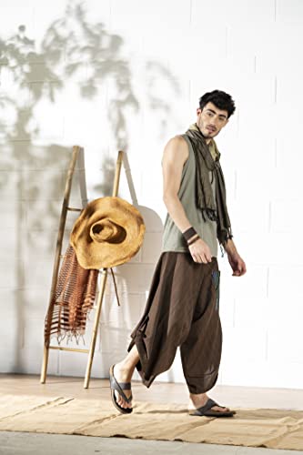 The Veshti Company Soft Boho Harem Pants Pajama for Men, 100% Cotton High Waisted Harem Yoga Bottoms for Him4