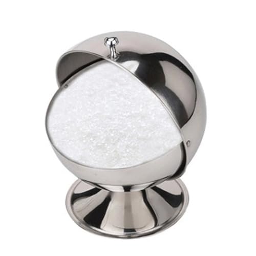POPETPOP Azucarero Inoxidable Esférico para Condimentos Recipiente para Fondant y Especias Dosificador con Diseño para
