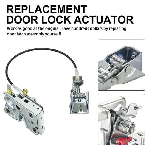 Image of SYERAL Power Door Lock Actuator Assembly F4TZ-15219A65-A Front Left Driver Side Compatible with Ford 1992-1996 Bronco F-150, 1992-1997 F-250 F-350 Door Latch Lock Actuator Motor Cable Rod Kit