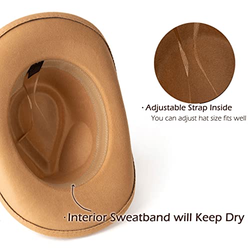Image of Men & Women Classic Wide Brim Western Cowboy Cowgirl Hat