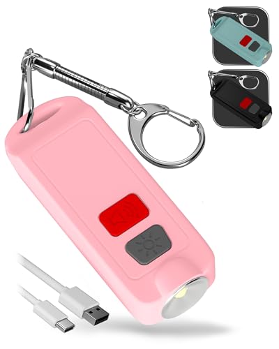 Personal Safety Alarm Keychain - 130dB Rechargeable Self